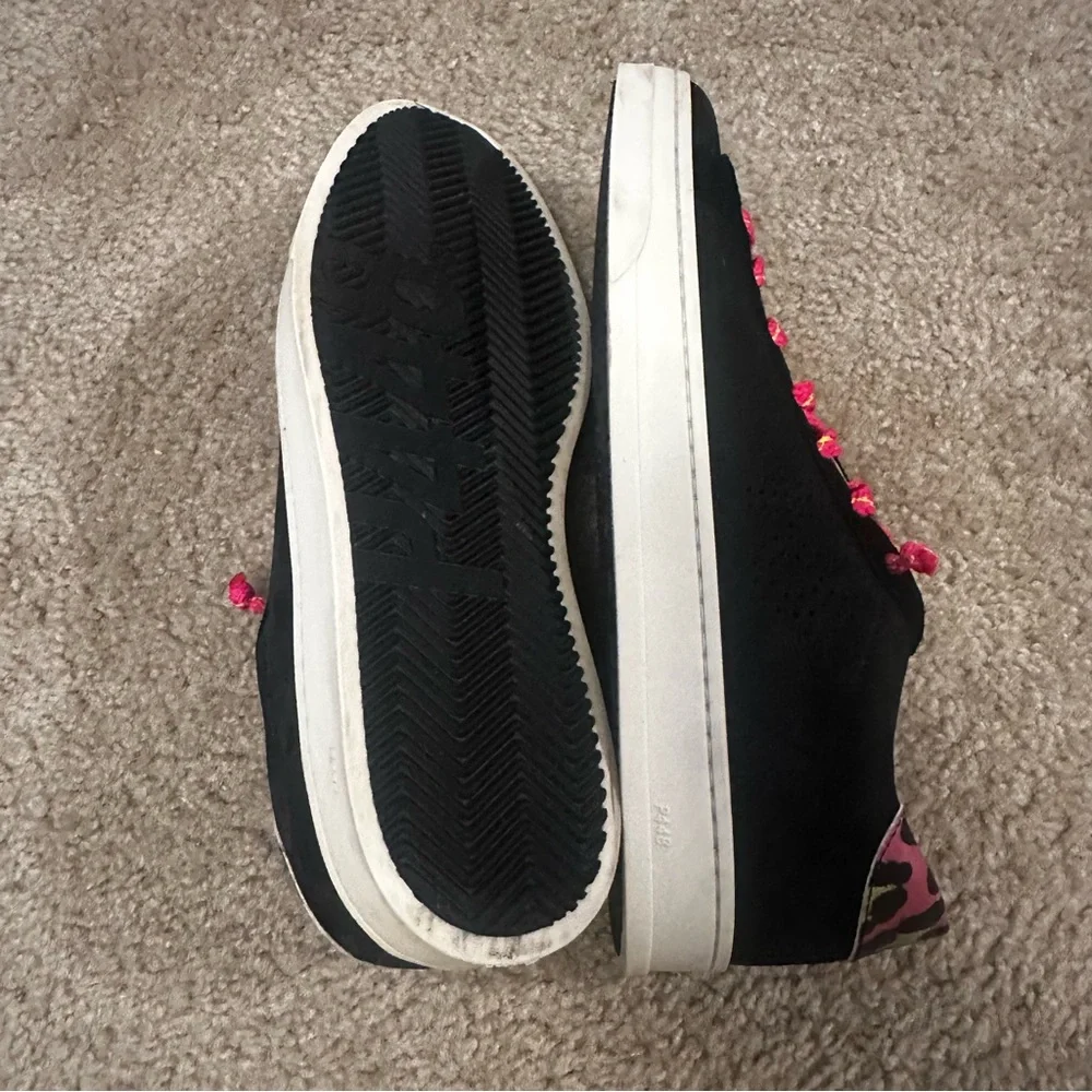 P448 Womens Jack Low Top Sneaker in Black/Leo Pink Glitter Shoes EU 42 US 10.5 - Picture 7 of 11